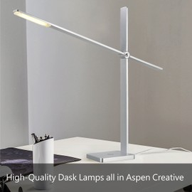 Aspen Creative 40041-1, 1-Light High Organizer Desk Lamp with Metal Lamp Shade and Rotary Switch, Modern Design in Black, 19" High