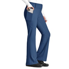 FitsT4 Sports Girl's Full Seat Horse Riding Pants Bootcut Riding Tights Kids Equestrian Breeches with Pockets Peacock Blue L