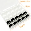 New brothread 25pcs 15White+10Black 60S/2(90WT) Prewound Bobbin Thread Plastic Size