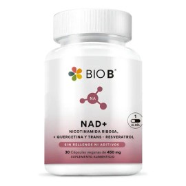 Bio B | NAD+ con Quercetina al 95% y Trans-Resveratrol al 98% | Energía Celular, Antioxidante y Antienvejecimiento