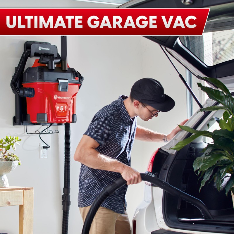 Vacmaster 5-Gallon* 5 Peak HP† Remote Control Wall Mount Wet/Dry