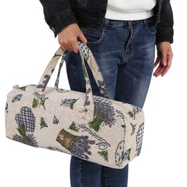 Yarn Storage Bag, Knitting Organiser Bag, Storage Bag, Knitting Bag for Yarn, Crochet Hooks, Knitting Needles and Accessories, Lightweight Floral Pattern (Purple Flower)