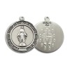 Bliss Sterling Silver Miraculous Medal Catholic Pendant Necklace 24" Chain