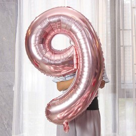 Juland Rose Gold Number Balloons Large Foil Mylar Balloons 40 Inch Giant Jumbo Number Balloons XXL for Birthday Party Decorations – 29