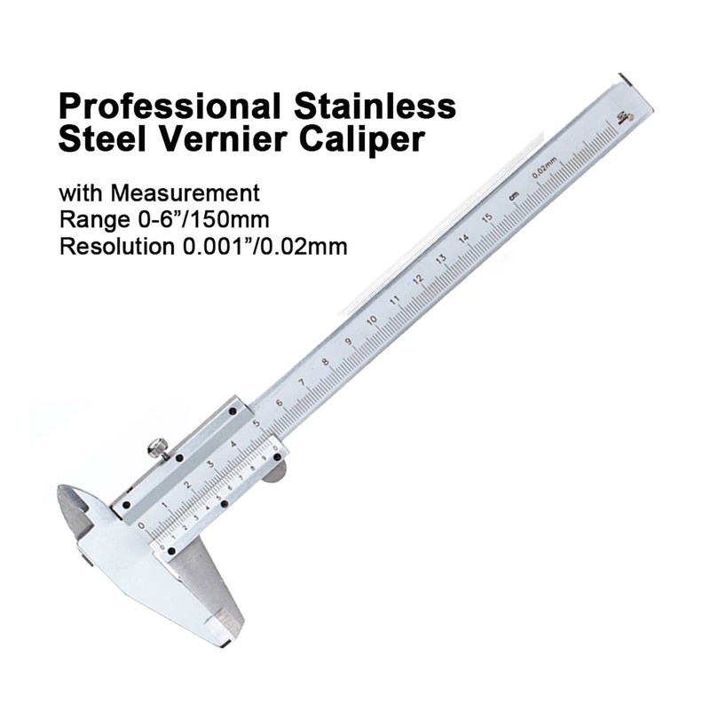 Simhevn Vernier Caliper, 0-6 pulgadas/0-150 mm, calibre de micrómetro manual,