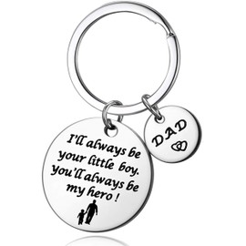 DOYOUDO Dad Keychain from Son Funny Daddy Key Chain Birthday Fathers Day Thanksgiving Christmas Gifts