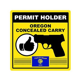 fagraphix Oregon Concealed Carry Permit Holder Sticker Self Adhesive Vinyl 2a permited FA Vinyl - 4.00 Wide
