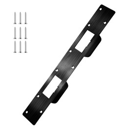 JJUNW 1 Pc Door Strike Plate Reinforcement Plate, Metal Security Strike Plate, Door Kick Plate Latch Plate for 5-1/2 Inch Hole Center Door Interior Exterior Accessories(Black)