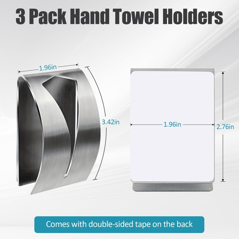 Happyiren 3 Pack Stainless Steel Kitchen Towel Hooks for Shower