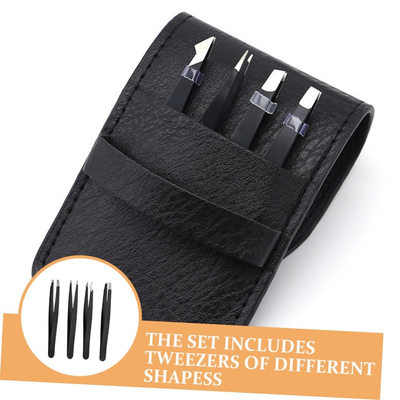 ORFOFE Salon Quality Tweezers Set Stainless Steel Tips for Hair