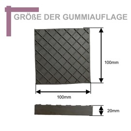 100 x 100 x 20 mm Rubber Pad with Waffle Surface for Trolley Jack and Lifting Platforms