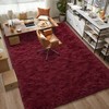 Foxmas Soft Fluffy Area Rugs for Bedroom, Burgundy Red Plush