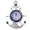 BESPORTBLE Anchor Clock Mediterranean Style Wall Clock Beach Sea Theme