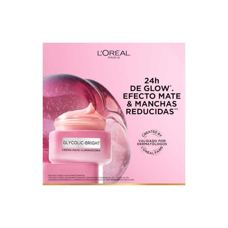 L'Oreal Paris Glycolic Bright Crema Iluminadora Matte 50G