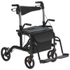 VEVOR Rollator Walker, 2-in-1 Rolling Walker Wheelchair Combo, 300LBS Capacity