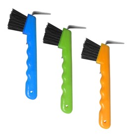 Aspire (Price/3PCS) Horse Hoof Pick with Brush, Horse Brush, 7.3" L-Assorted
