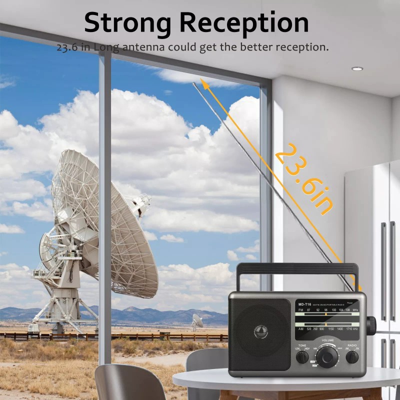 Jazmm AM FM Portable Radio Battery Operated Radio by 4X