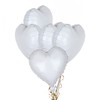 Pack of 5 Grey White Heart Balloons, 18" Heart Shape