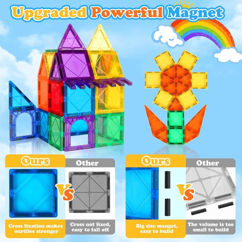 Magna-Tiles 3D Magnetic Building Blocks Tiles STEM Learning Construction Toys