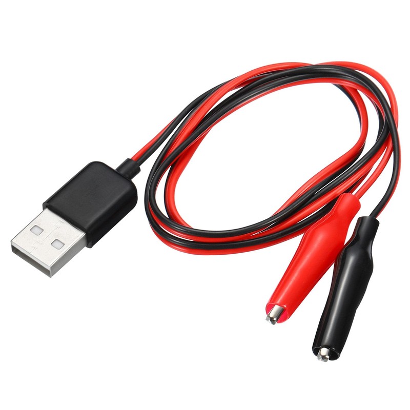 sourcing map Crocodile Clamps Test Wire, USB Male to Alligator