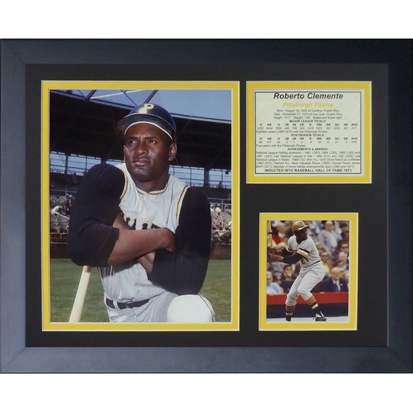 Legends Never Die Roberto Clemente Portrait Framed Photo Collage, 11 by 14-Inch