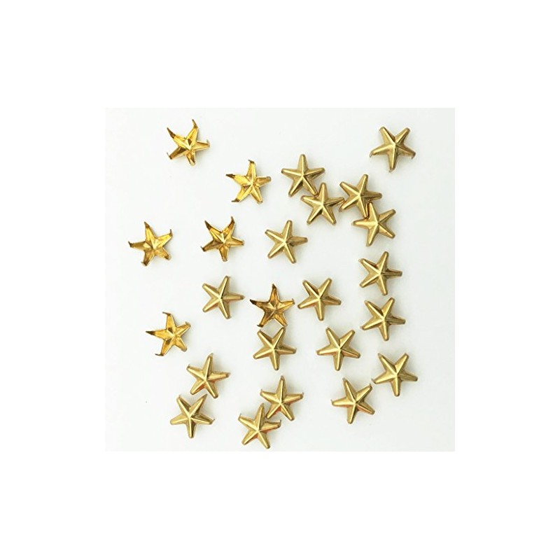 100pcs 10mm Star DIY Leathercraft Metal Punk Studs Rivet Spikes