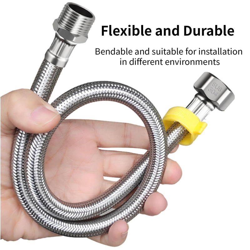 IUSOT Stainless Steel Flexible Tap Hose, 60cm Shower Hose Extension