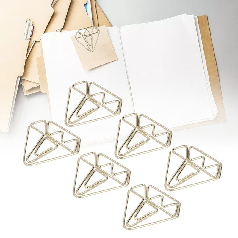 100pcs Metallic Paper Clips Golden Electroplating Process Anti Rust Paper