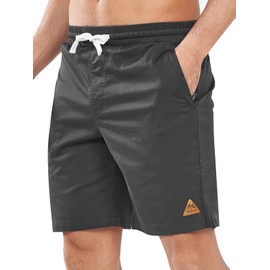 NORTHYARD Men's Casual Shorts-Cotton 9" Golf Work Summer Beach Hiking Shorts with Pockets Darkgrey L