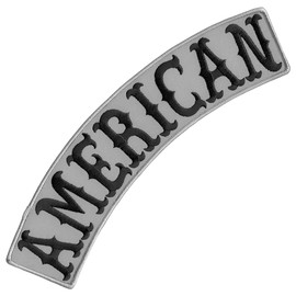 VEGASBEE® - chamarra de motociclista bordada en Estados Unidos con parche termoadhesivo para motociclista, chaleco de ciclista, parte superior Rocker gris, 12 pulgadas, original de Estados Unidos