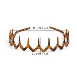 WOVOWOVO Zig Zag Headbands for Women, 2 Packs Plastic Headband with Teeth