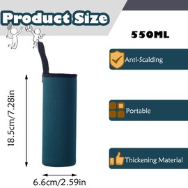 WsKingWA Neoprene Water Bottle Carrier for Outdoor Hiking Travel (550ml) (Blackish Green)