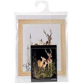 Thea Gouverneur Deer Family On Aida Counted Cross Stitch Kit-11.75"X15" 18 Count