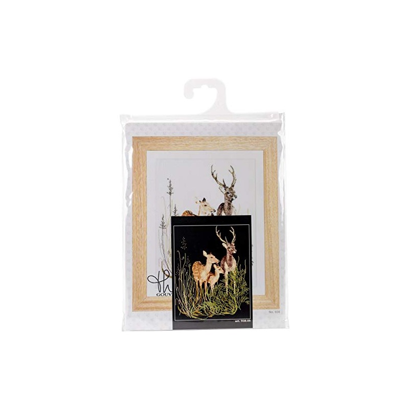 Thea Gouverneur Deer Family On Aida Counted Cross Stitch Kit-11.75"X15"