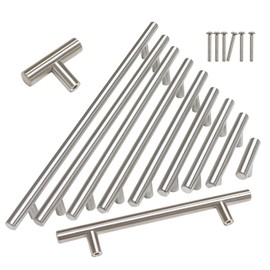 Gobrico T Bar Hole Center 2-1/2"(64mm) Brushed Nickel Finshed Stainless Steel Cabint Door Dresser Handles Pulls 4"(100mm) Overall Length 5Pack