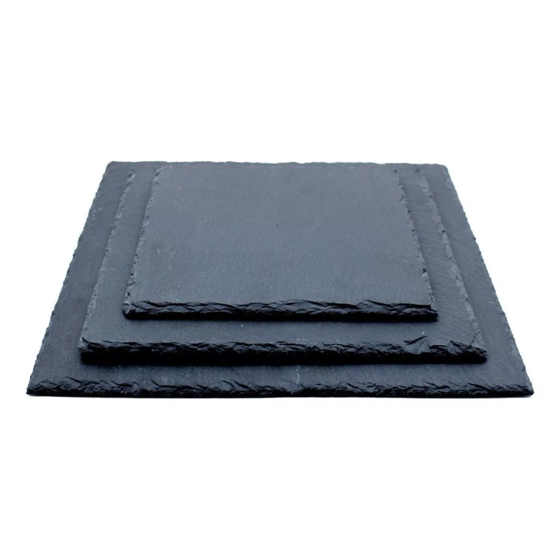 Vencort 6 Platos Para Comida Pizarra Cuadrada Piedra 20x20 Cm