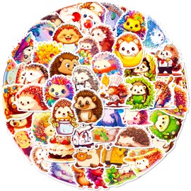 Hedgehog Stickers Pack 50PCS Cute Animal Stickers for Kids Adults, Kawaii Stickers for Water Bottles Laptop Luggage Icicrim Vinyl Waterproof Stickers Decals