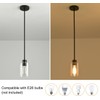 KLSS Black Pendant Lights Kitchen Island - Clear Glass Pendant