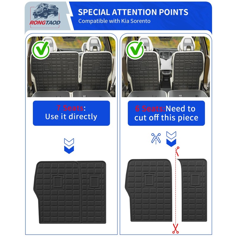 Rongtaod Back Seat Protector Compatible with 2021-2025 Kia Sorento 6&7