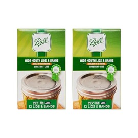 Ball Mason Jar Lids with Bands, Wide Mouth, 12 CT (Pack of 2)