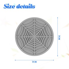 JNNJ 2 Pieces Universal Cup Holder Insert Mats, High Temperature Resistance Non-Slip Car Cups Holders, Geometric Spider Design Auto Cups Pad, Waterproof Cup Holder Car Accessories Interior(Grey)