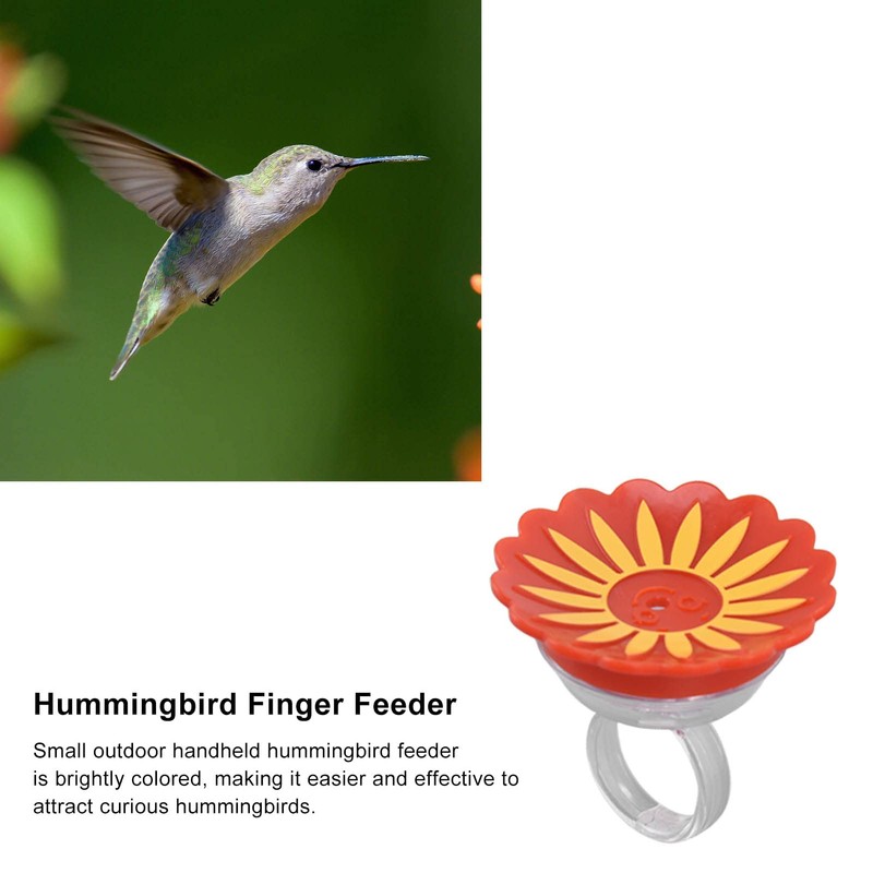 Tgoon Humming Bird Feeder, Hummingbird Finger Feeder Portable 4PCS Bright