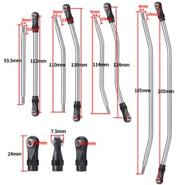 RCLions 1set/10pcs Stainless Steel Link Rod Ends Linkage for Axial Wraith 90018 1/10 Crawler Car Upgrade Parts