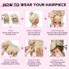 Messy Bun Hair Piece with Bangs – 2-in-1 Drawstring Ponytail
