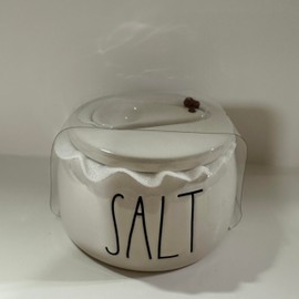 Rae -SALT Canister - Cellar Allside White Mini Size with Lid and Spoon KITCHENWARE- Dunn By Magenta