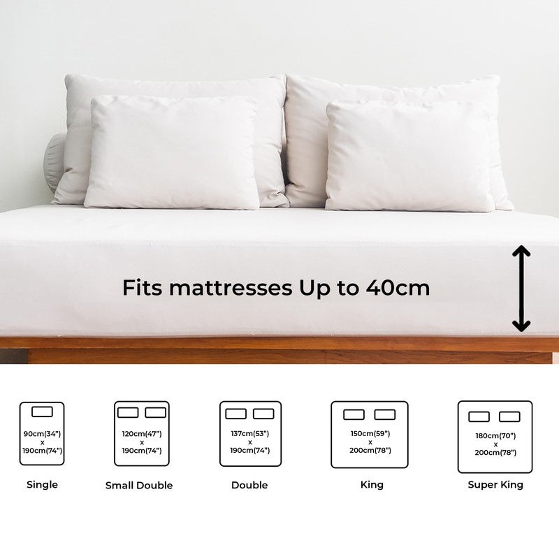 Single Fitted Bed Sheet - Luxury Deep Pocket Single Fitted