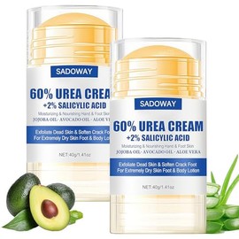 Crema Hidratante para Pies, Repara e Hidrata los Pies Secos y Agrietados, Exfoliating Moisturizing Foot Ointment con Urea 60, Crema Hidratante Anti Rozaduras Para Pies Agrietado, 40 ml*2