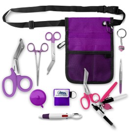 ASA Techmed Nurse Fanny Pack with Multiple Pockets – Medical Waist Pouch Tool Belt for Women & Men – Utility Kit for Nursing Supplies - Purple