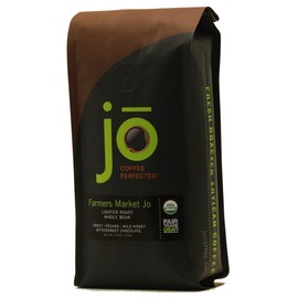 FARMERS MARKET JO: 12 oz, Light Medium Roast, Whole Bean Arabica Coffee, USDA Certified Organic, NON-GMO, Fair Trade Certified, Gluten Free, Gourmet Coffee from Jo Coffee