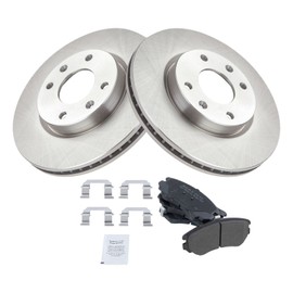 Front Brake Pad & Rotor Kit Brake Pads Brake Rotor Semi-Metallic Compatible with 2004-2005 Hyundai Sonata 2003-2006 Kia Optima